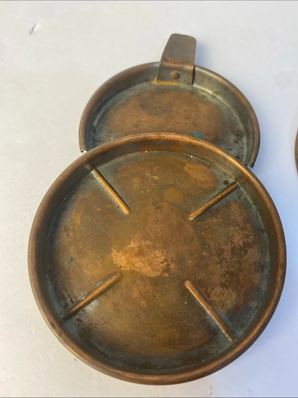 Vintage Solid Copper Coaster Set Home Barware Decor Set of 4-